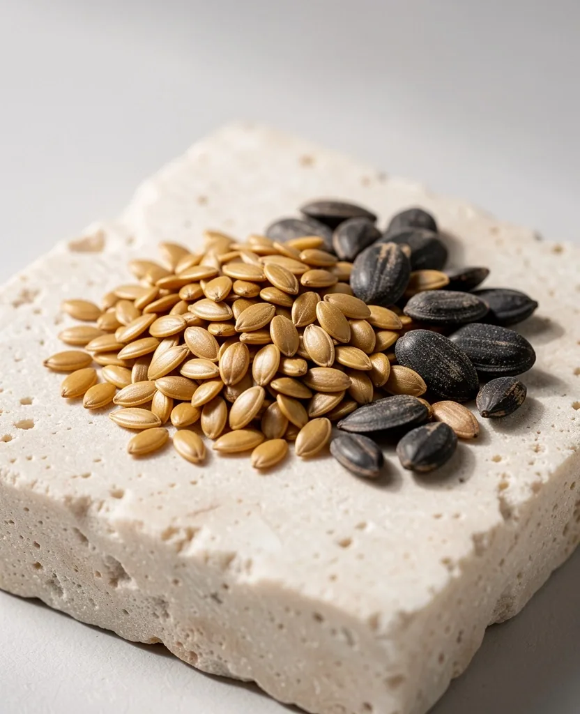 Nutritional seeds on stone